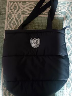 PINK Victoria's Secret Large Black Quilted Puffer Hobo Tote